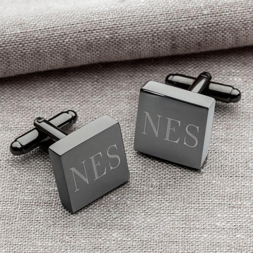 Personalized Square Gunmetal Cufflinks -  - JDS