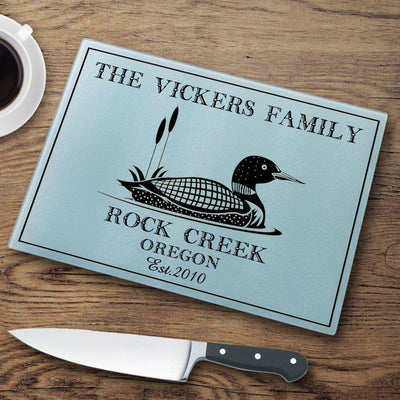 Personalized Glass Cabin Series Cutting Boards - Loon - JDS