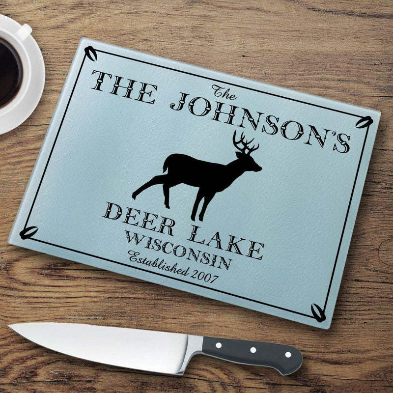 Personalized Glass Cabin Series Cutting Boards - Stag - JDS