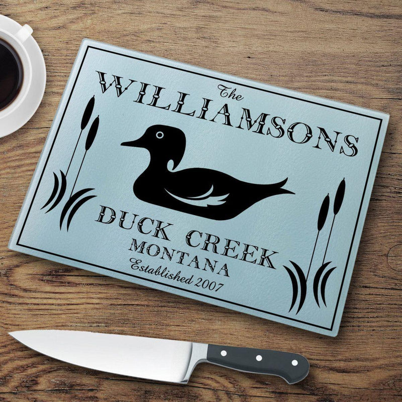 Personalized Glass Cabin Series Cutting Boards - Duck - JDS