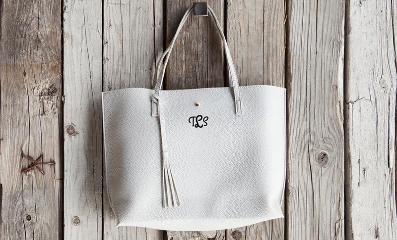 Monogrammed Handbags - Light Grey - Qualtry