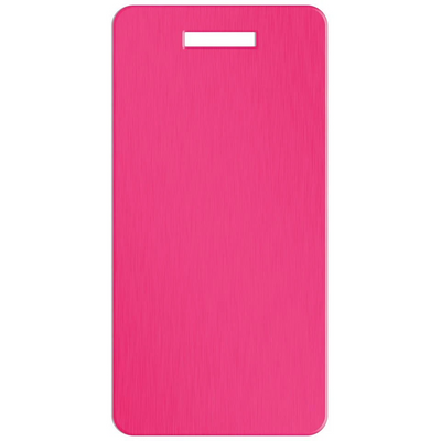Personalized Aluminum Luggage Tags with Optional Leather Casing - Pink / Portrait