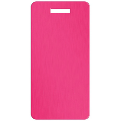 Personalized Aluminum Luggage Tags with Optional Leather Casing - Pink / Portrait - Qualtry