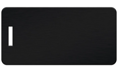 Personalized Aluminum Luggage Tags with Optional Leather Casing - Black / Landscape