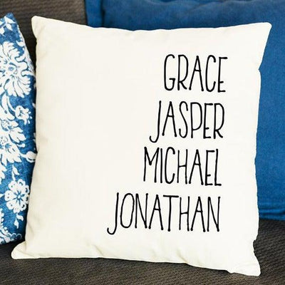 Personalized Family Names Throw Pillow Cover - Farmhouse -  - Qualtry