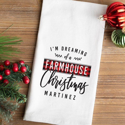 Personalized Farmhouse Christmas Tea Towels -  - Qualtry