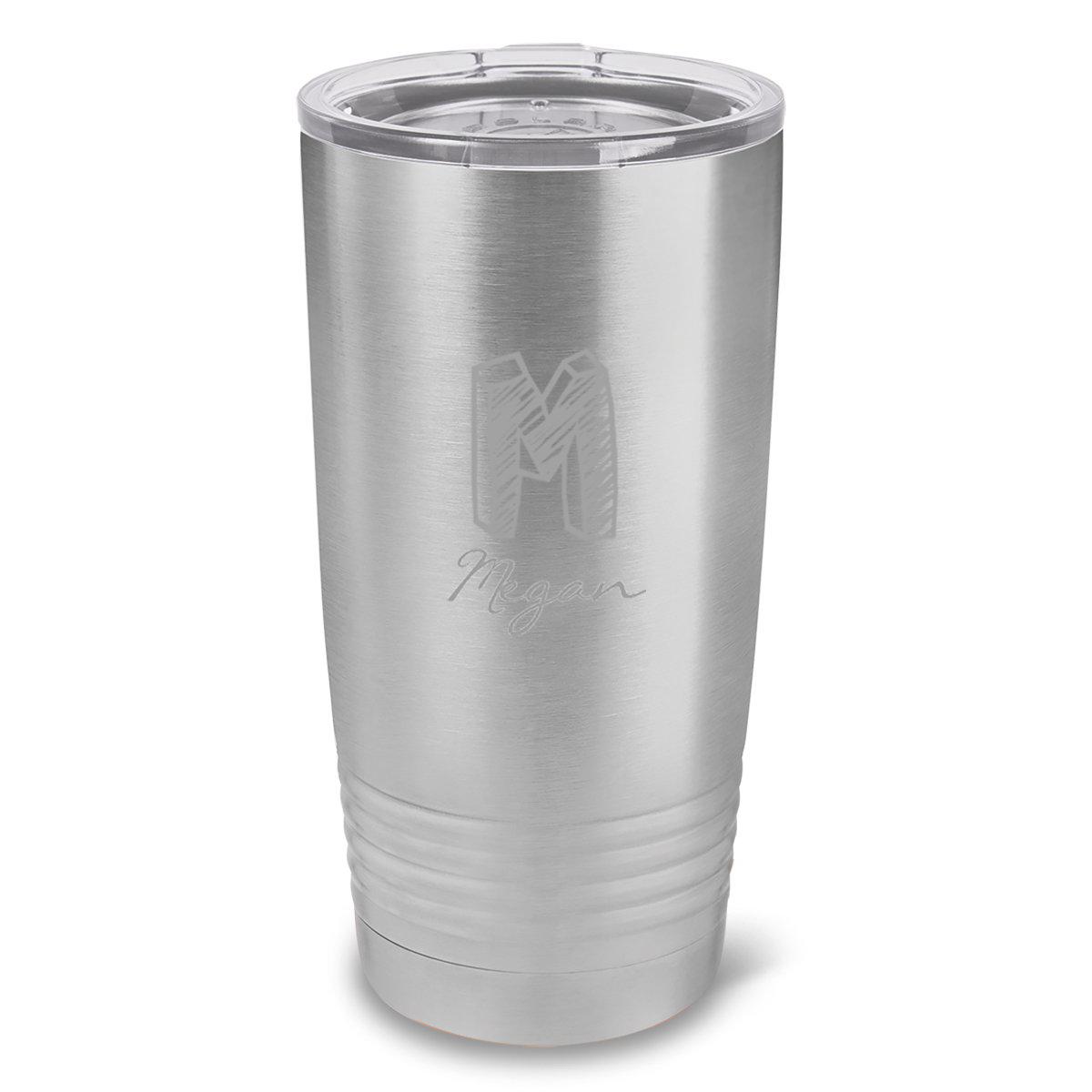 Personalized 20oz. Stainless Silver Double Wall Insulated Tumbler – A ...