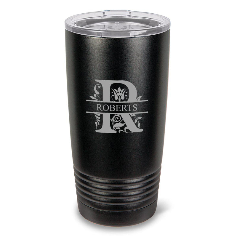 Personalized 20oz. Black Double Wall Insulated Tumbler - Filigree - JDS