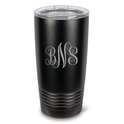 Personalized 20oz. Black Double Wall Insulated Tumbler - Interlocking Monogram - JDS