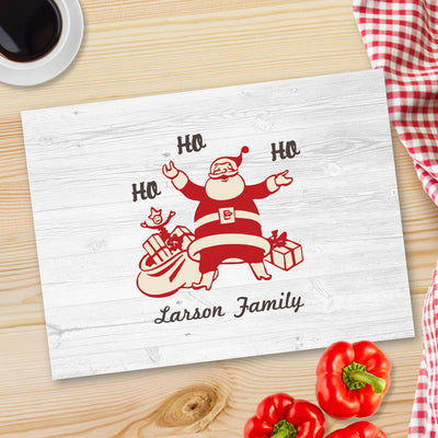 Personalized Christmas Glass Cutting Boards - Vintage Santa - JDS