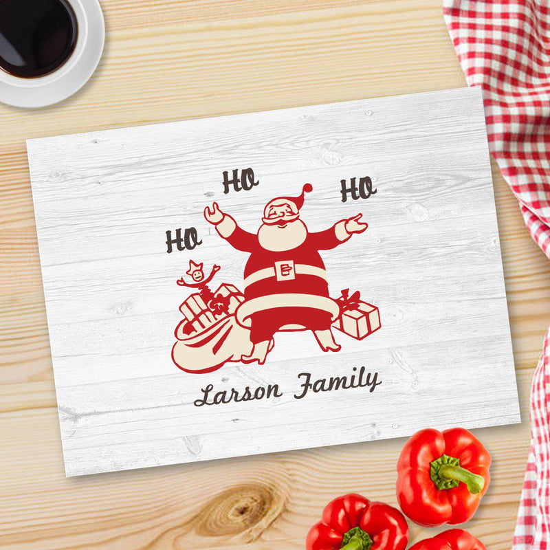Personalized Christmas Glass Cutting Boards - Vintage Santa - JDS