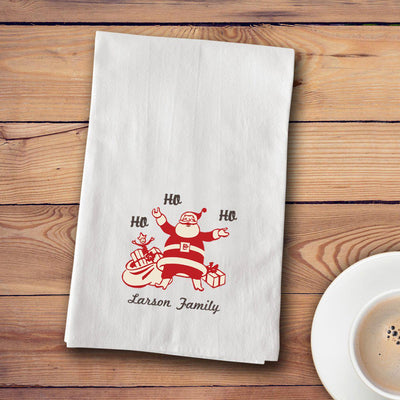 Personalized Christmas Tea Towels - 12 designs - Vintage Santa - JDS