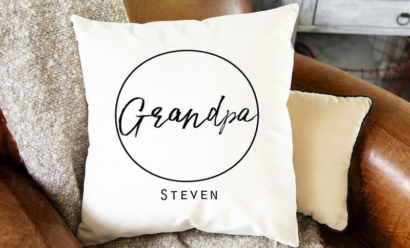 Personalized Throw Pillow Covers for Dad & Grandpa -