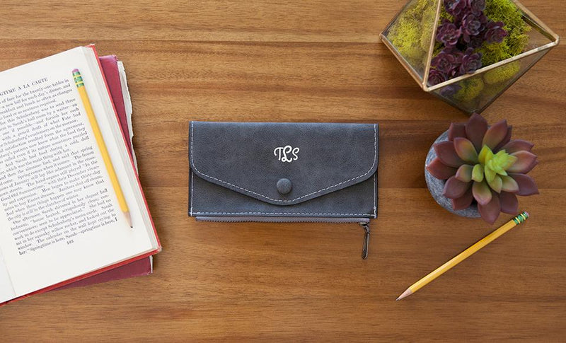 Monogrammed Womens Wallets - Black - Qualtry