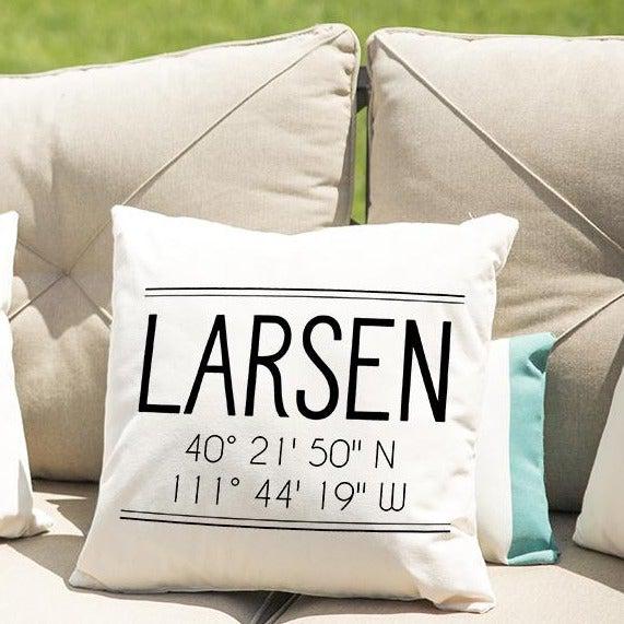 Personalized Location Throw Pillow Covers -  - Qualtry