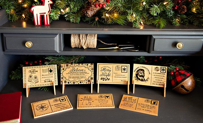 Personalized Wood Christmas Postcards -  - Qualtry