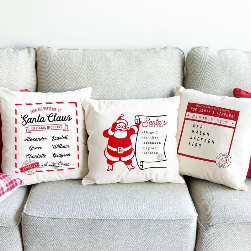 Santa’s Nice or Naughty List Personalized Throw Pillow Covers -  - Qualtry