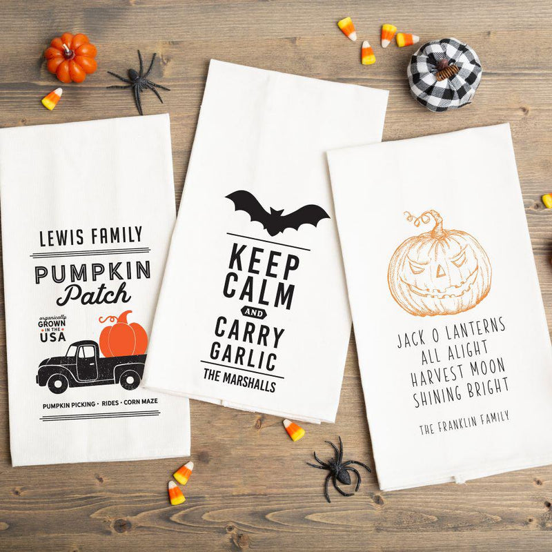 Personalized Halloween Tea Towels -