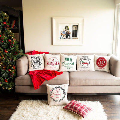 Personalized Christmas Throw Pillow Covers -  - Qualtry