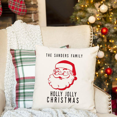 Personalized Farmhouse Christmas Throw Pillow Covers -