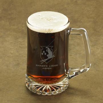 Personalized Icon Beer Mug - Sports Edition - Skier - JDS