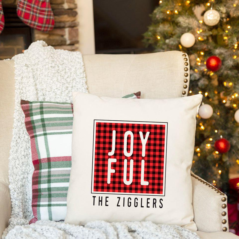 Personalized Farmhouse Christmas Throw Pillow Covers -