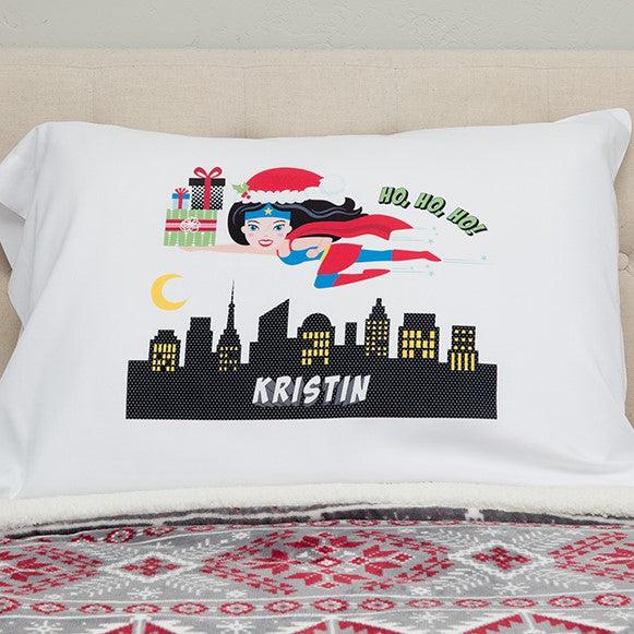 Personalized Christmas Girls Superhero Pillowcases -  - Qualtry