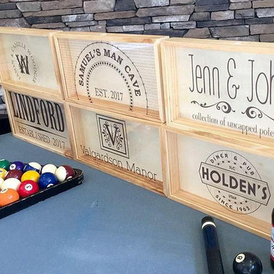 Personalized Beer Bottle Cap Shadow Box -  - Qualtry