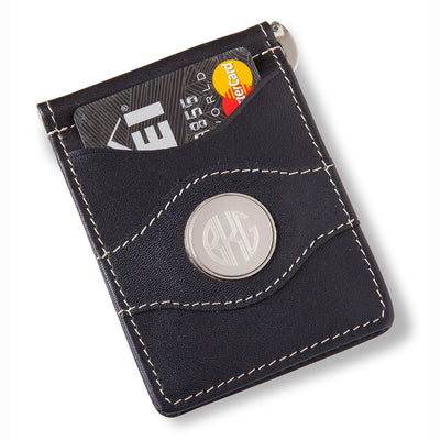 Personalized Metal Pin Money Clip and Wallet - Black - JDS
