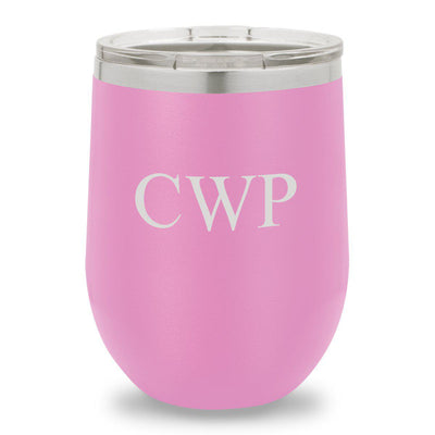 Personalized Light Purple 12oz. Insulated Wine Tumbler - 3 Initials - JDS