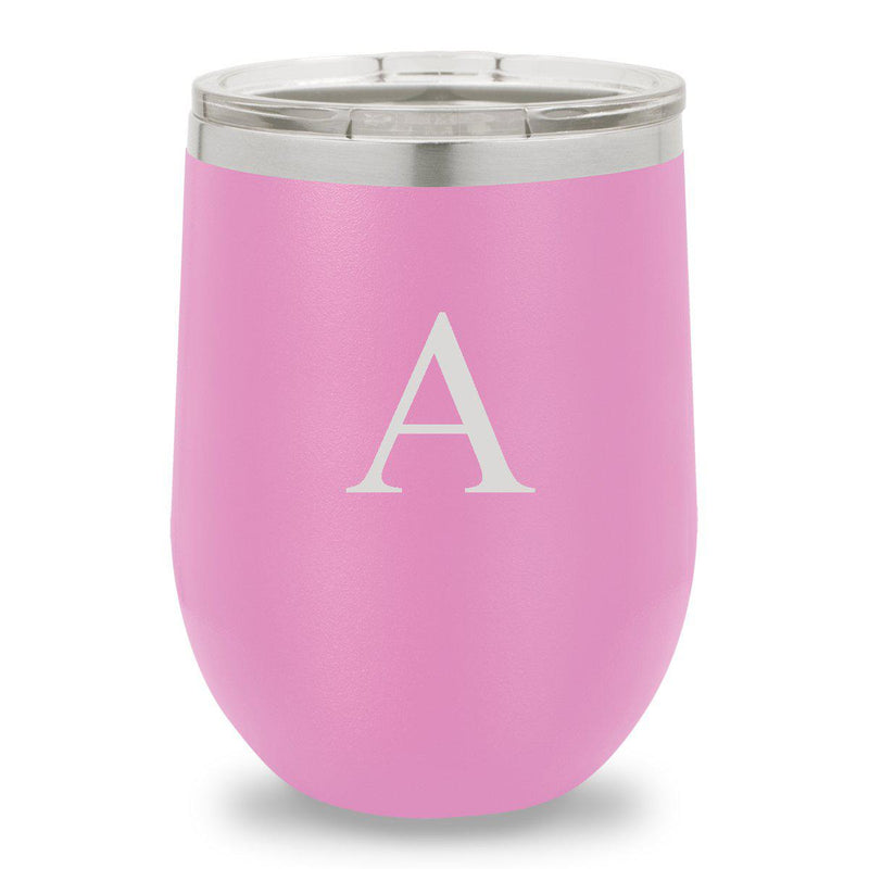 Personalized Light Purple 12oz. Insulated Wine Tumbler - Single Initial - JDS