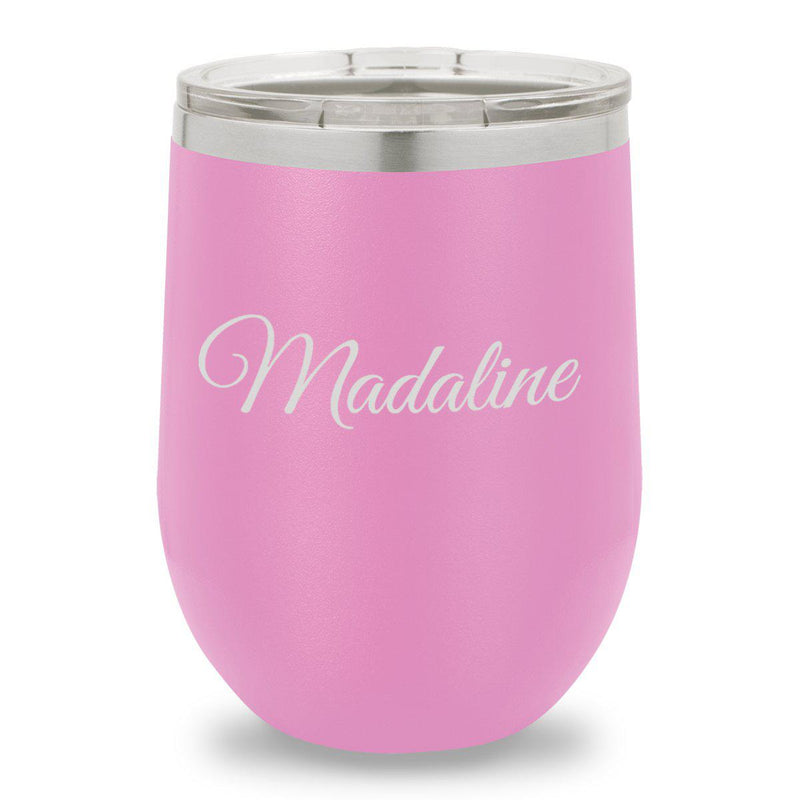 Personalized Light Purple 12oz. Insulated Wine Tumbler - Script - JDS