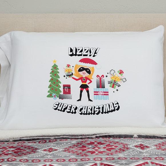 Personalized Christmas Girls Superhero Pillowcases -  - Qualtry