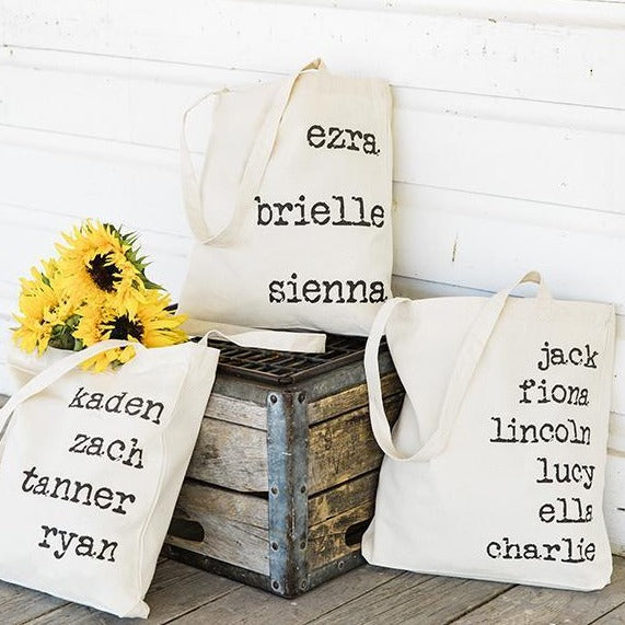 Personalized Family Names Tote Bags -  - Qualtry