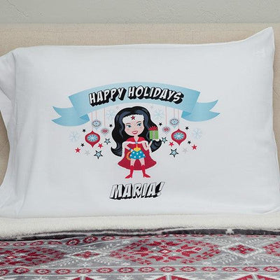 Personalized Christmas Girls Superhero Pillowcases -  - Qualtry