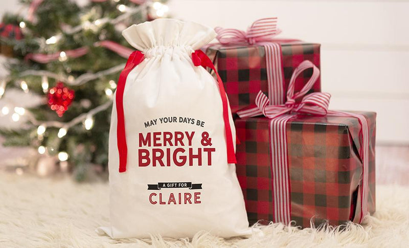 Personalized Red Ribbon Santa Gift Bags – Santa’s Workshop Collection -  - Qualtry