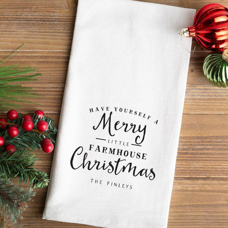 Personalized Farmhouse Christmas Tea Towels -  - Qualtry