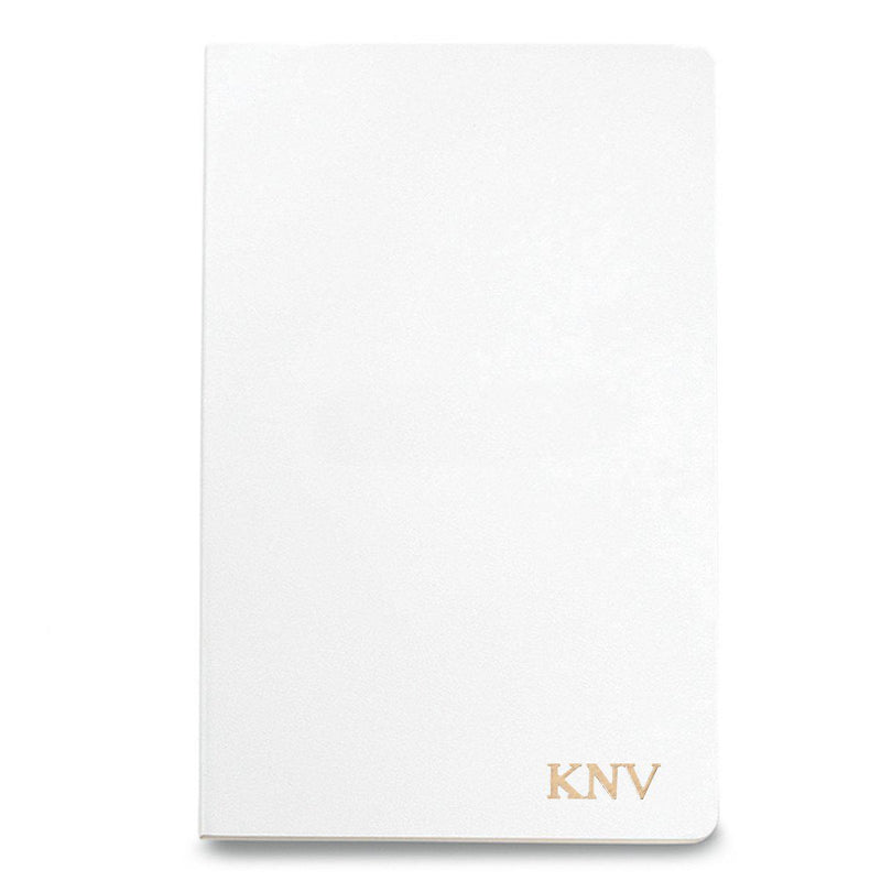 Personalized Moleskine® Notebook – Matte White - Gold - JDS