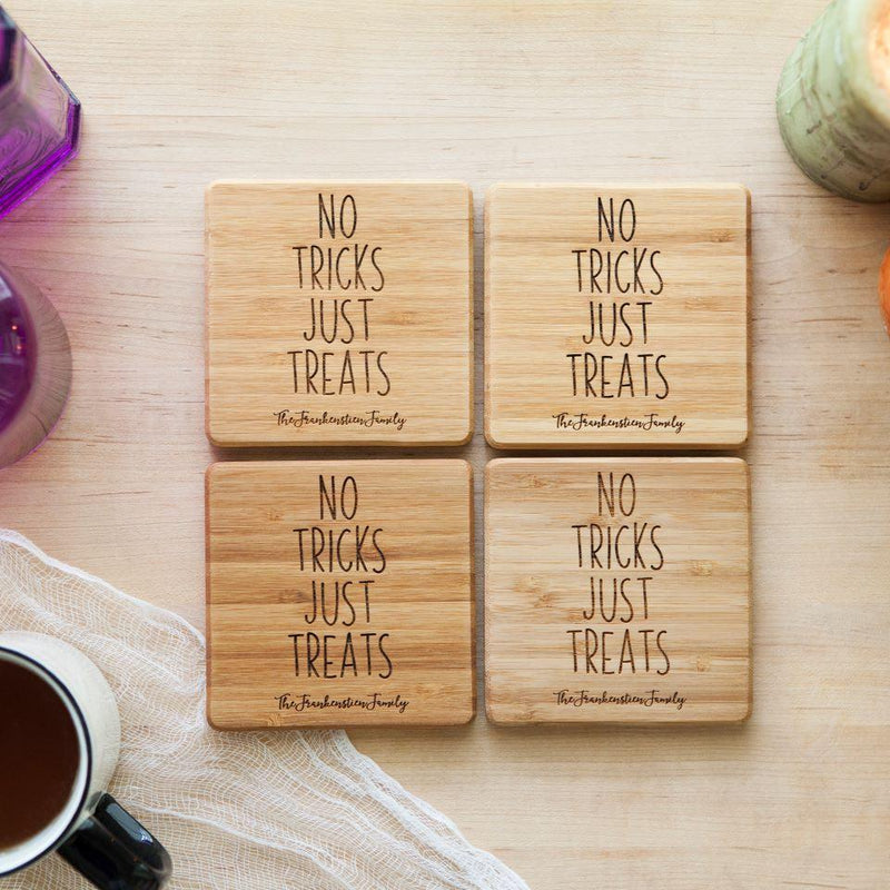 Personalized Halloween Bamboo Coasters - Set of 4 -  - Qualtry