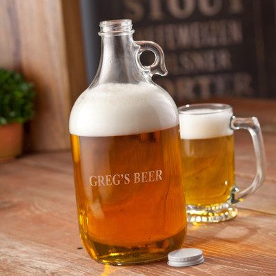Personalized Glass Beer Growler - 64oz. -  - JDS