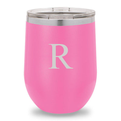 Personalized Pink 12oz. Insulated Wine Tumbler - Single Initial - JDS