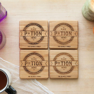 Personalized Halloween Bamboo Coasters - Set of 4 -  - Qualtry