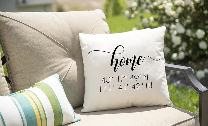 Personalized Location Throw Pillow Covers -  - Qualtry