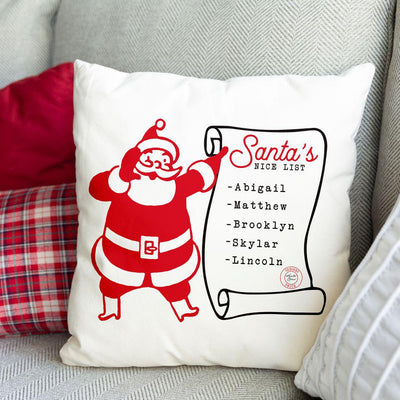 Santa’s Nice or Naughty List Personalized Throw Pillow Covers -  - Qualtry