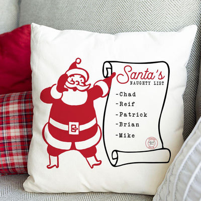 Santa’s Nice or Naughty List Personalized Throw Pillow Covers -  - Wingpress Designs