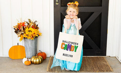 Personalized Kids Halloween Tote Bags -