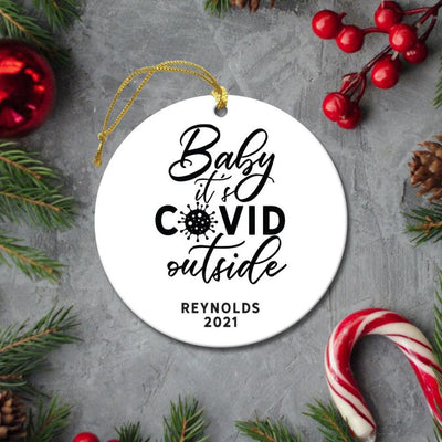 Personalized Christmas Round Ceramic Ornament -  - JDS