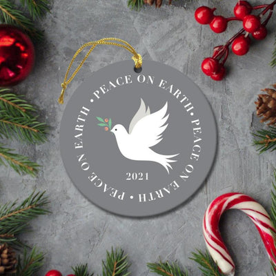 Personalized Dove Peace On Earth Ornament -