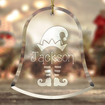 Personalized Christmas Beveled Glass Ornament - Bell Shape -  - JDS