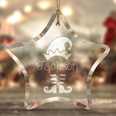 Personalized Christmas Beveled Glass Ornament - Star Shape -  - JDS
